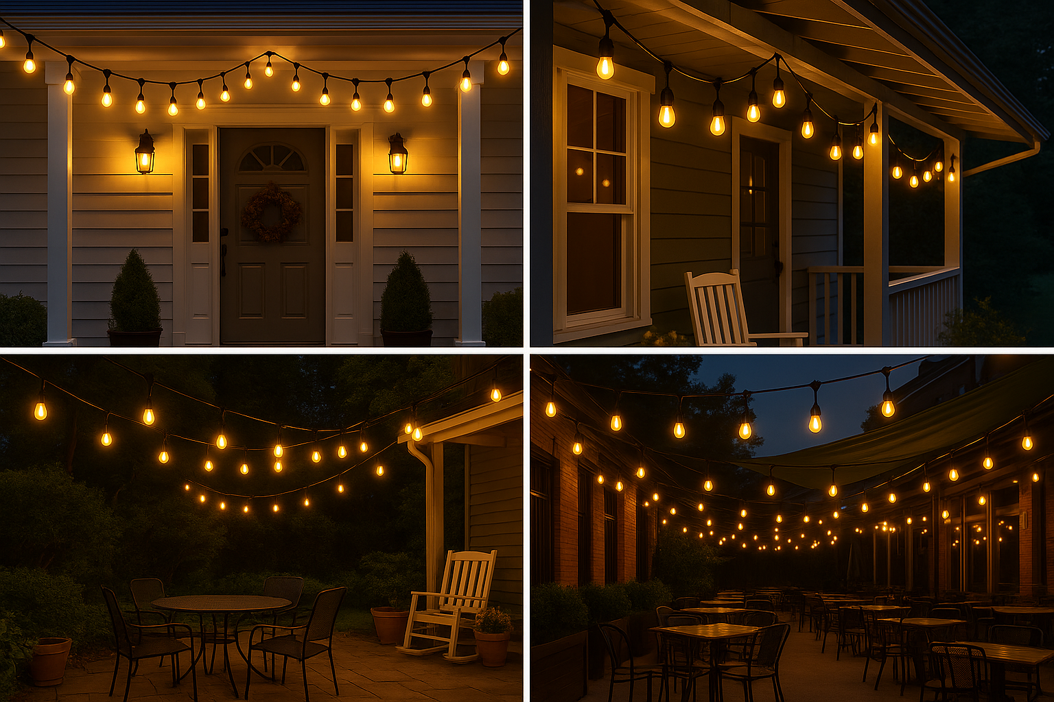 Festelio – Garden party lighting 48FT with 15 LED lamps – IP65 waterproof