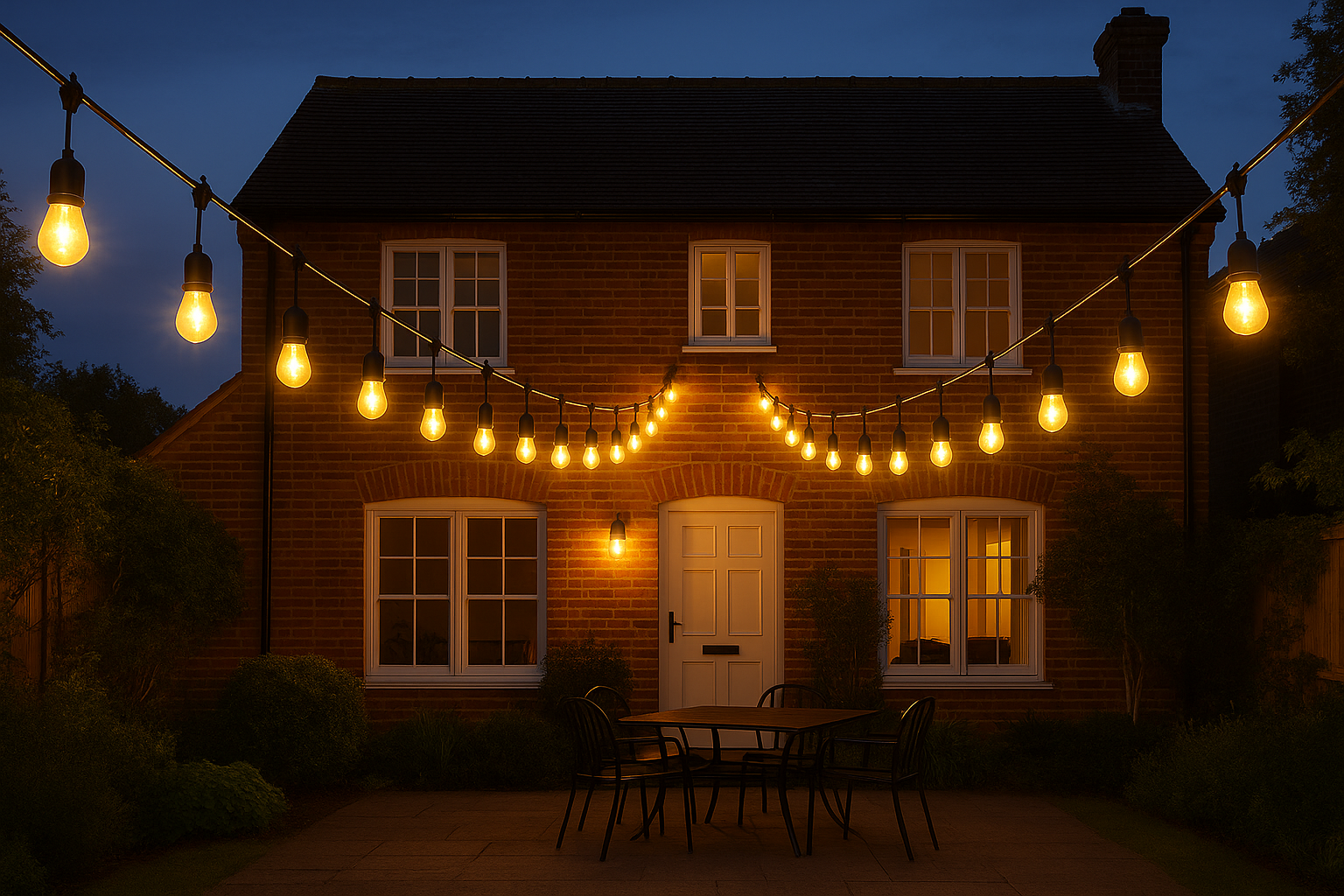 Festelio – Garden party lighting 48FT with 15 LED lamps – IP65 waterproof