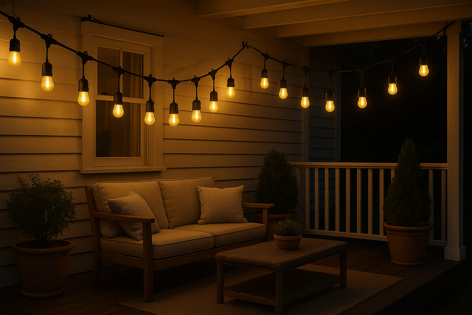 Festelio – Garden party lighting 48FT with 15 LED lamps – IP65 waterproof