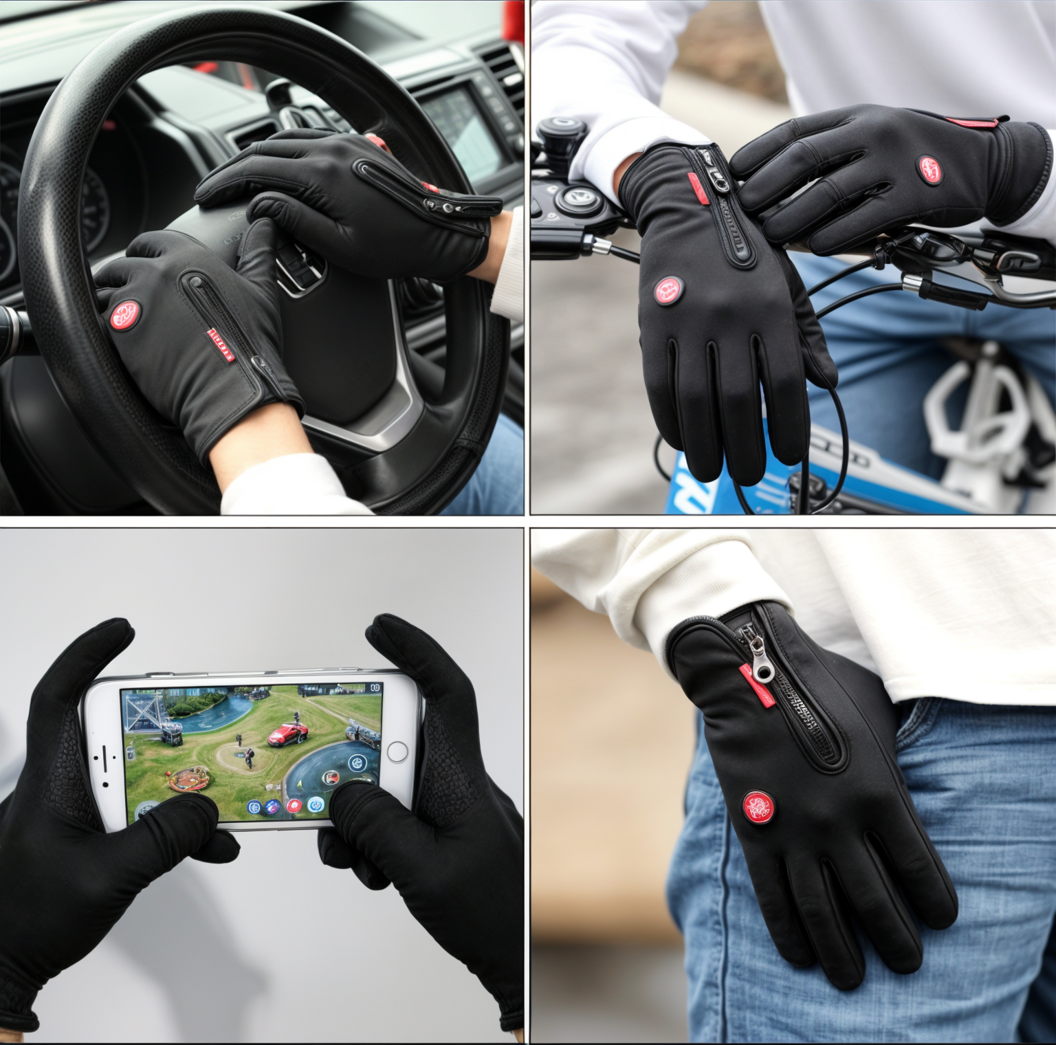 Guantes térmicos a prueba de viento - Cálidos y compatibles con gadgets