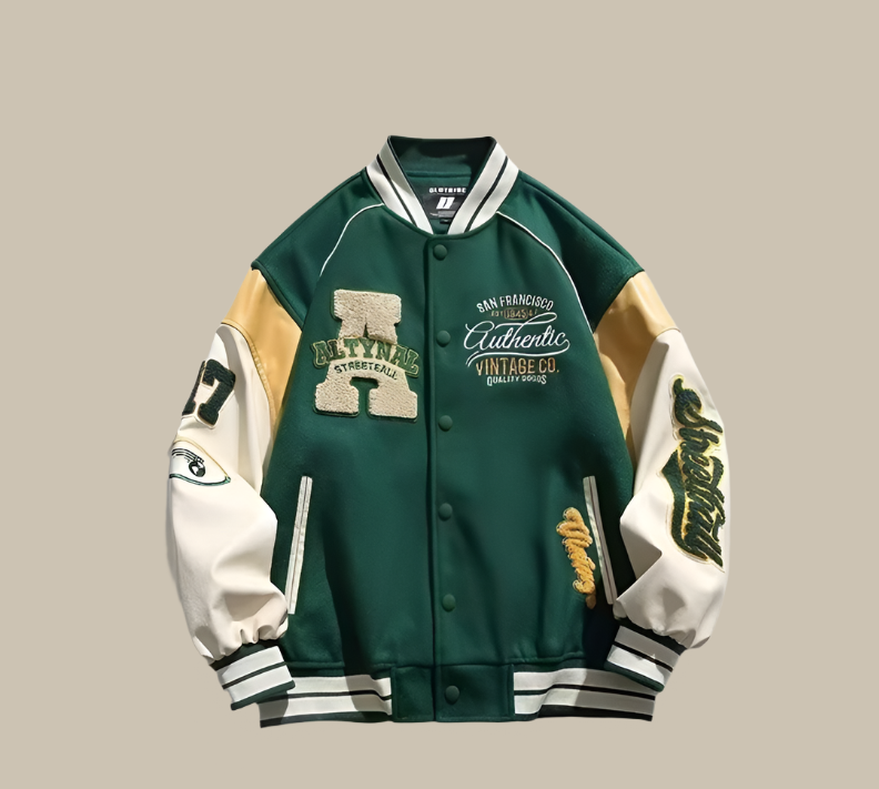 Harvey – Oversized Vintage Baseball Jack voor Heren met Trendy Retrolook