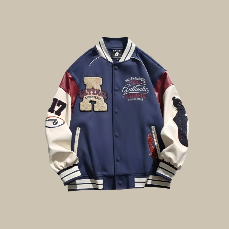 Harvey – Oversized Vintage Baseball Jack voor Heren met Trendy Retrolook