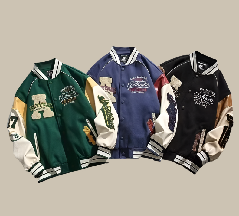 Harvey – Oversized Vintage Baseball Jack voor Heren met Trendy Retrolook