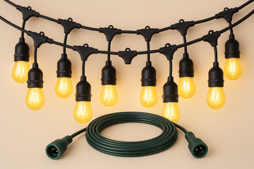 Festelio – Garden party lighting 48FT with 15 LED lamps – IP65 waterproof