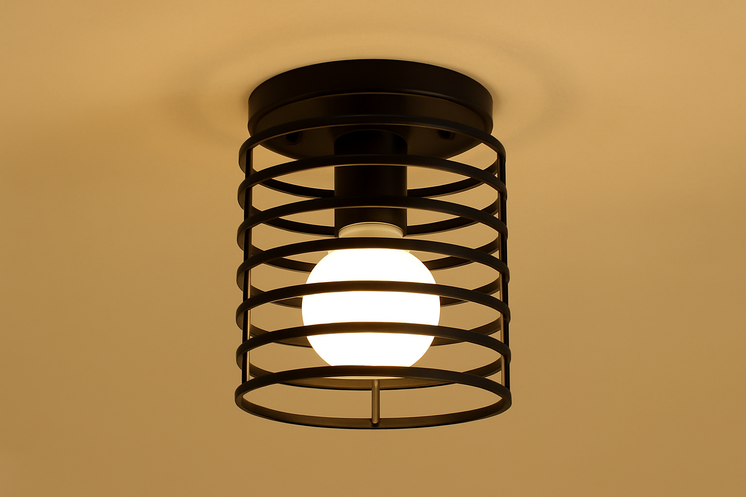 Lumora – Vintage semi-plafondlamp industrieel metaal – E27 fitting