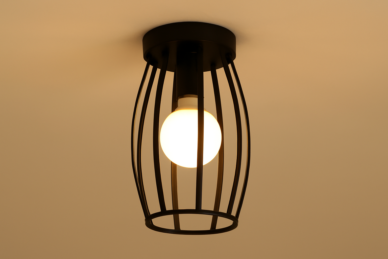 Lumora – Vintage semi-plafondlamp industrieel metaal – E27 fitting