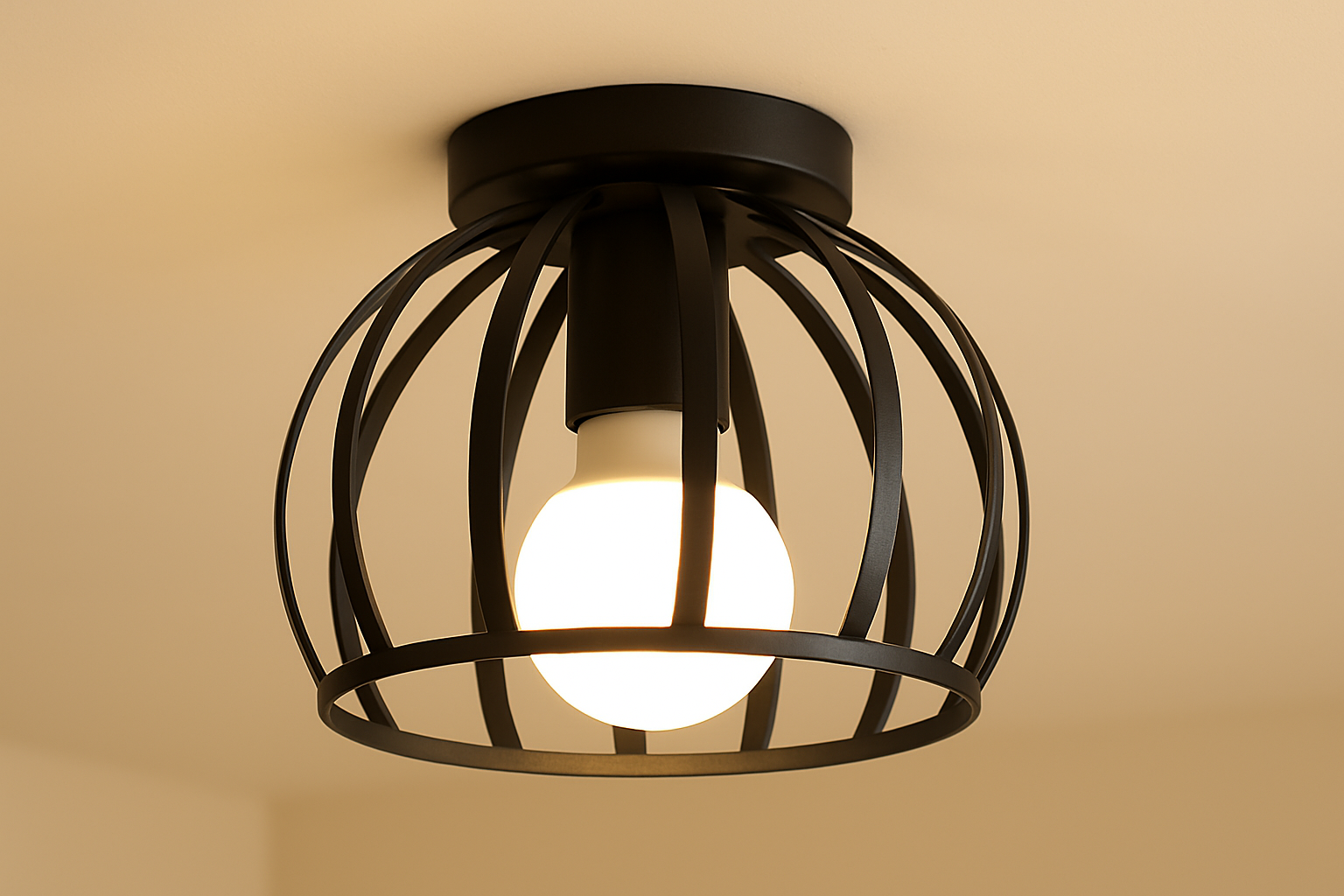Lumora – Vintage semi-plafondlamp industrieel metaal – E27 fitting
