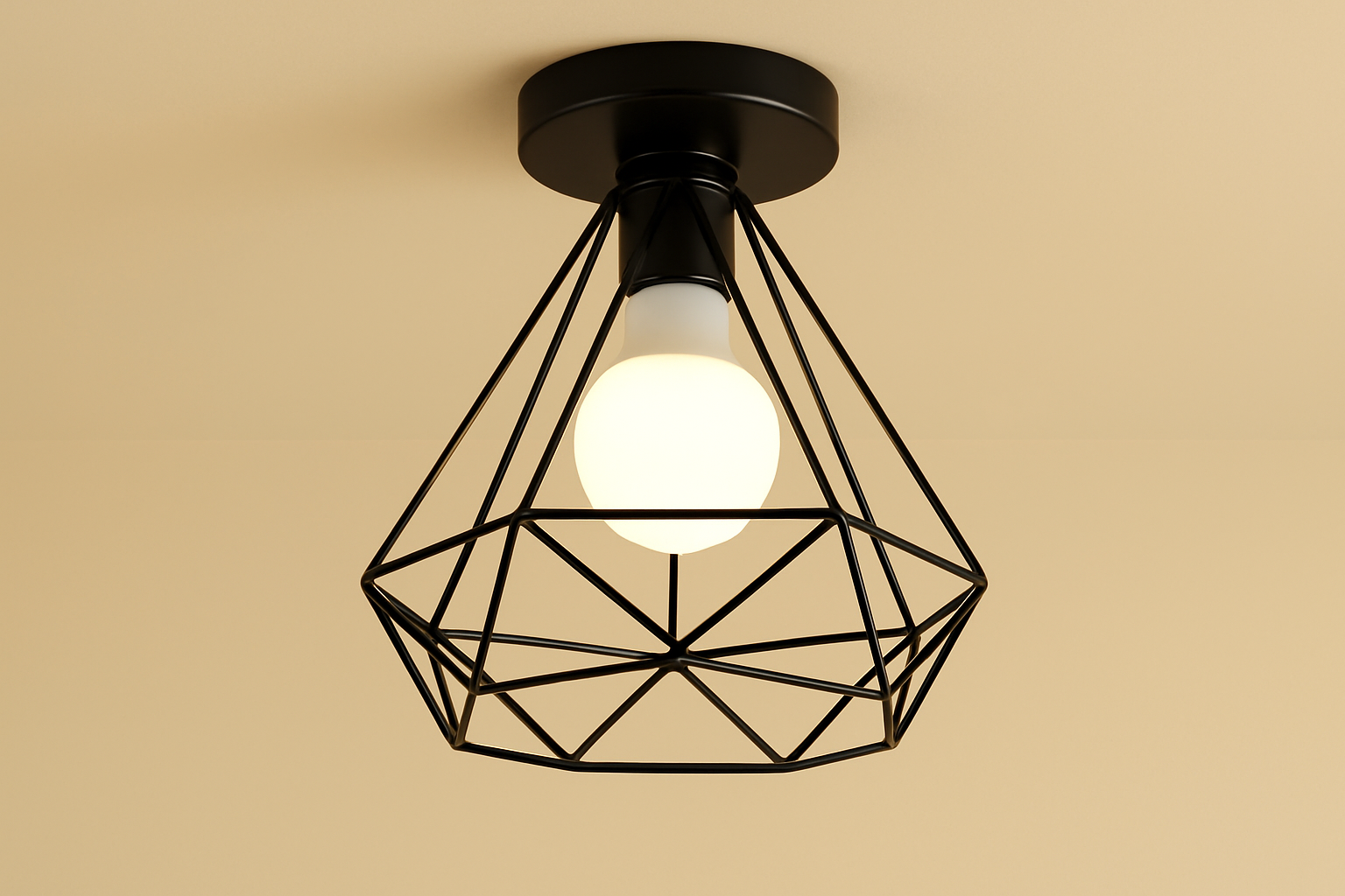 Lumora – Vintage semi-plafondlamp industrieel metaal – E27 fitting