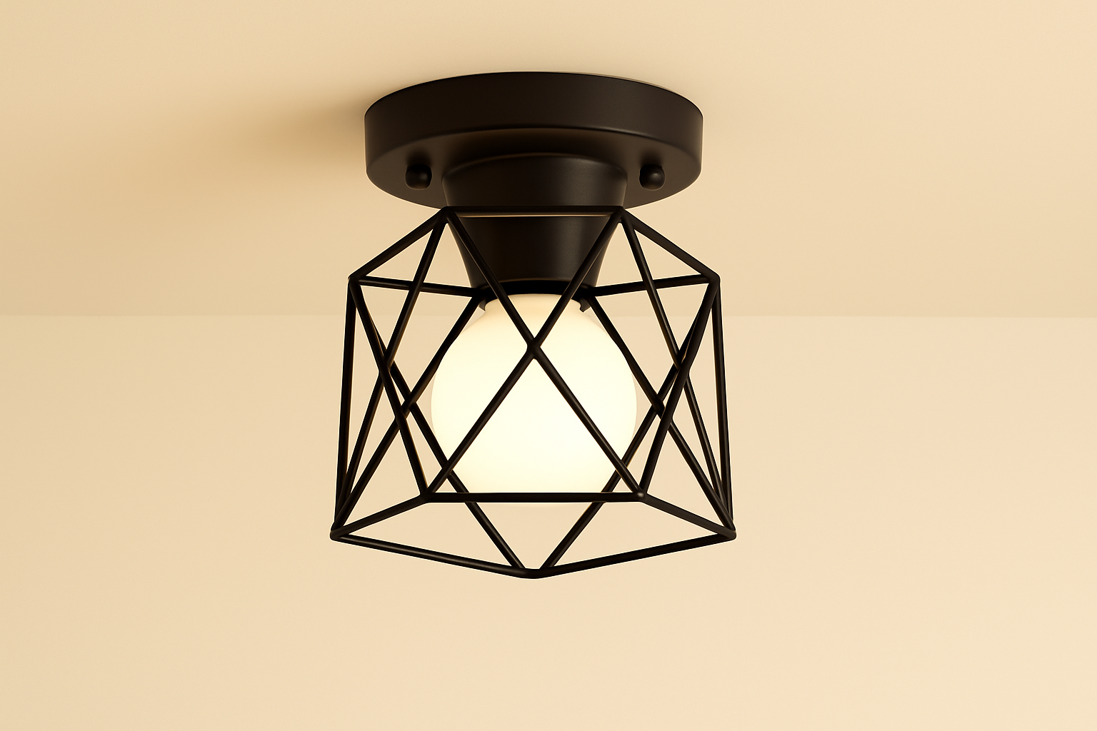 Lumora – Vintage semi-plafondlamp industrieel metaal – E27 fitting