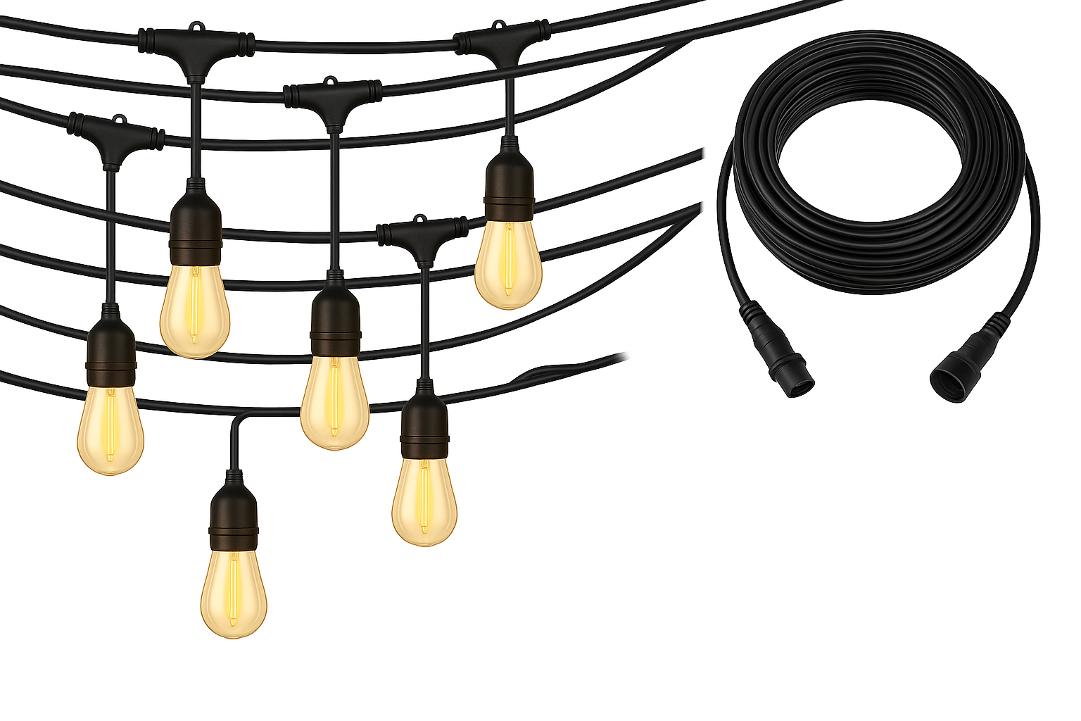 Lumora – Party lighting outdoor 15 LED lamps – 48FT IP65 waterproof