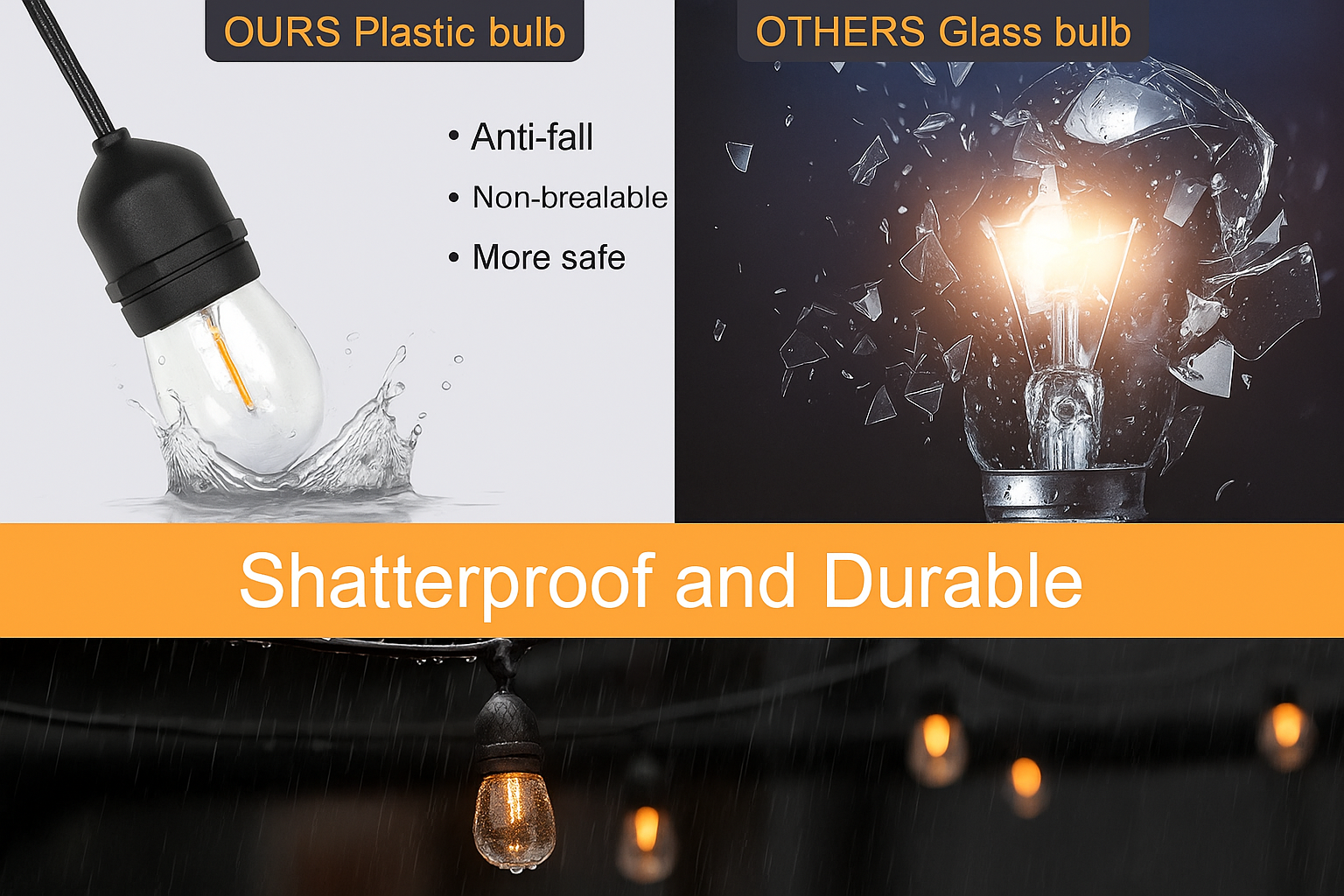 Lumora – Party lighting outdoor 15 LED lamps – 48FT IP65 waterproof