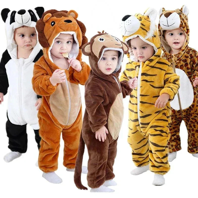 Baby Jumpsuit – Soft Fleece Material & Comfortable Animal Design for Daily Use