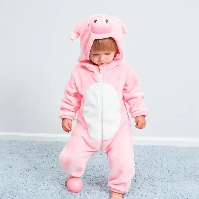 Baby Jumpsuit – Soft Fleece Material & Comfortable Animal Design for Daily Use