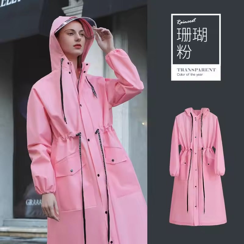 Sophie – Waterproof women's raincoat with hood in white, stylish & practical