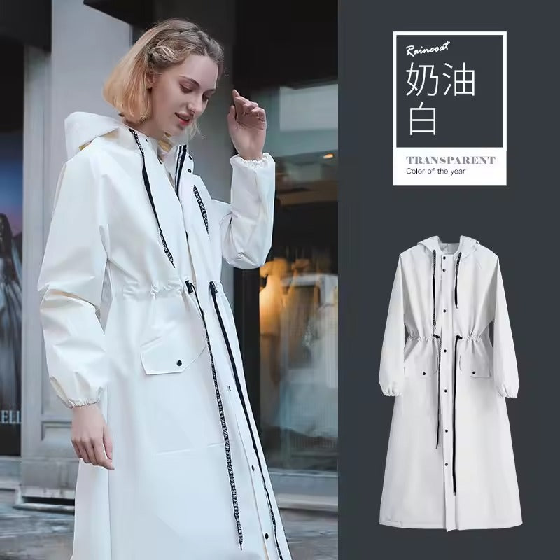 Sophie – Waterproof women's raincoat with hood in white, stylish & practical