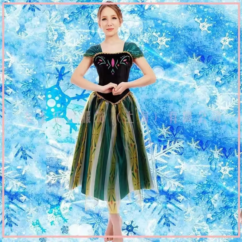 FairyGown – Prinsessenjurk Volwassenen Anna Cosplay Blauw – Halloween & Feest Kostuum