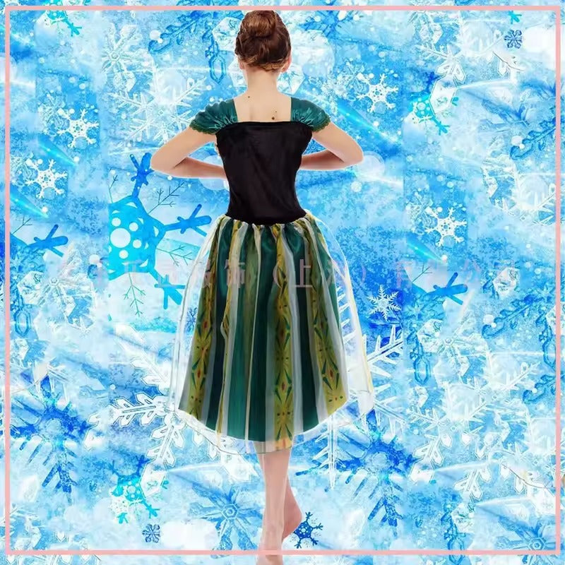 FairyGown – Prinsessenjurk Volwassenen Anna Cosplay Blauw – Halloween & Feest Kostuum