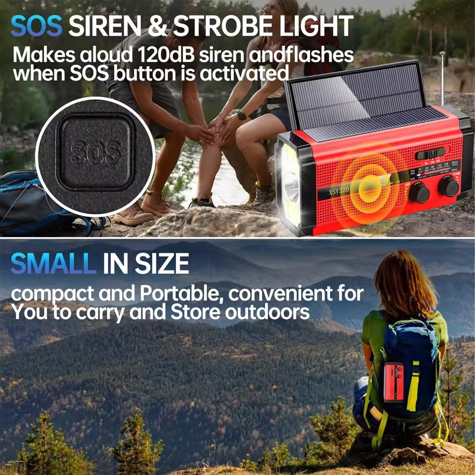 SafeWave 3-in-1 Noodradio met Dynamo, Zonnepaneel & Powerbank