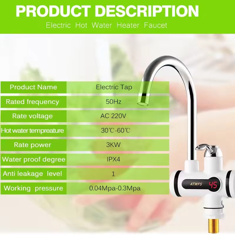 Kraan met Ingebouwde Waterverwarmer – Direct Warm Water in 4 Seconden