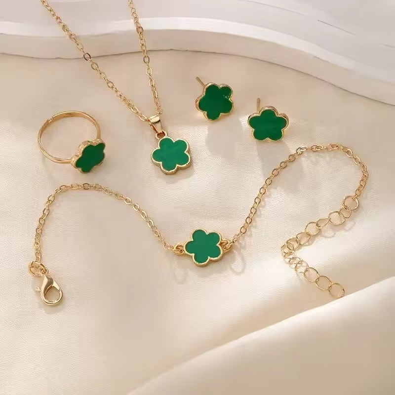 Celeste – Sieradenset 18K verguld groen staal – stijlvol accent voor dames