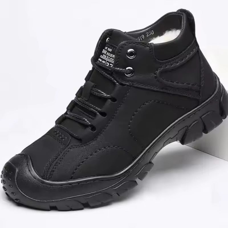 Arvid – Botas de invierno para hombre de cuero impermeable con suela antideslizante