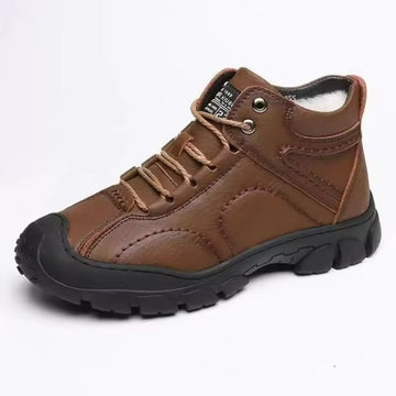 Arvid – Botas de invierno para hombre de cuero impermeable con suela antideslizante