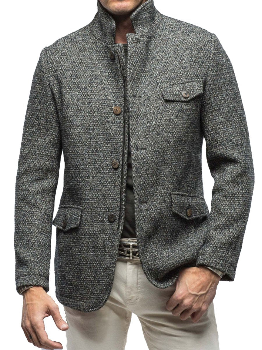 Blazer Casual Retro de 3 Bolsillos con Cierre de Cremallera - Estilo y Comodidad