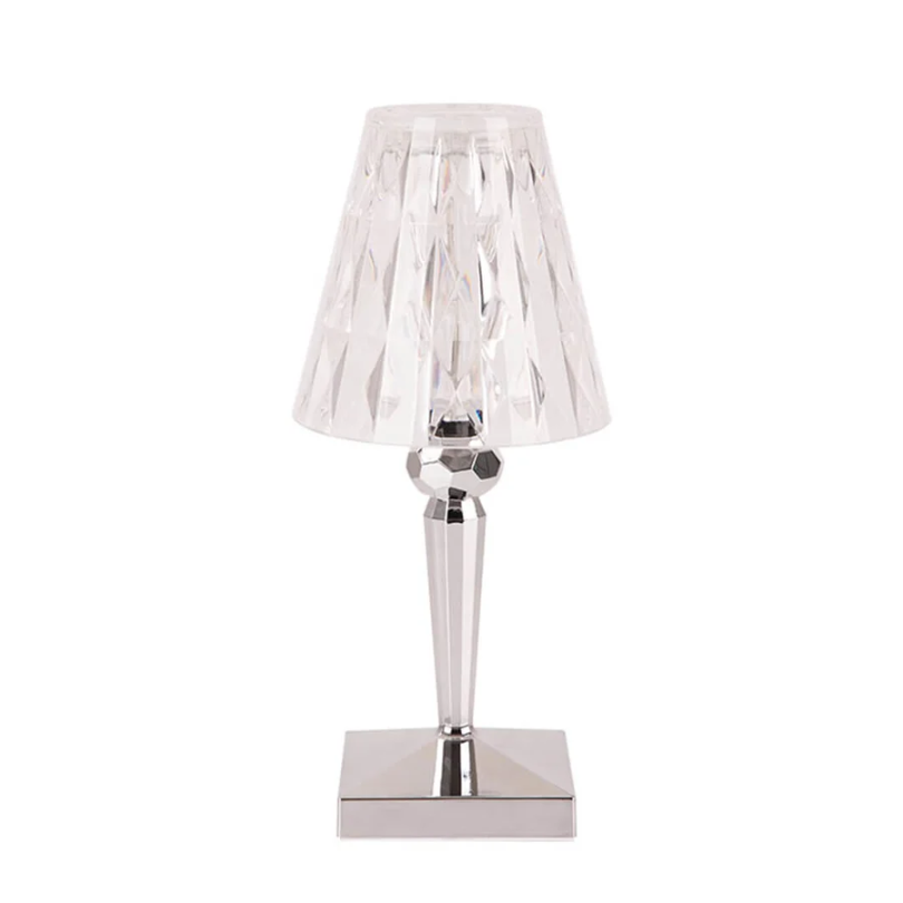 CrystalLuxe – Lámpara de mesa de diseño cristalino con luz cálida – Moderna y clásica