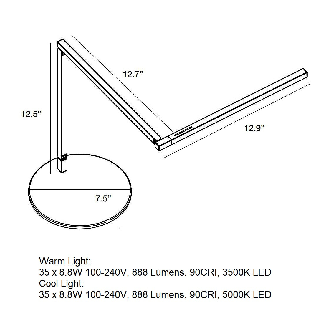 Aluvio – Dimbare LED bureaulamp aluminium met flexibele arm