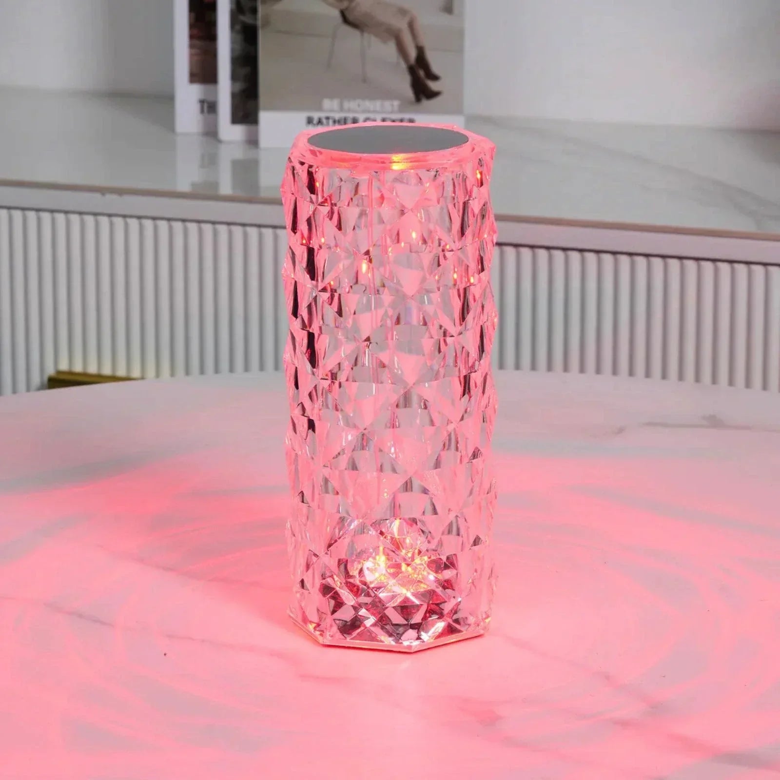 Aurora – Lámpara de mesa de cristal con control táctil – Regulable y recargable