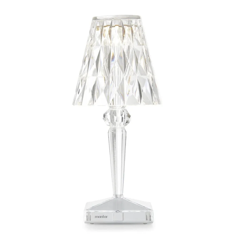 CrystalLuxe – Lámpara de mesa de diseño cristalino con luz cálida – Moderna y clásica
