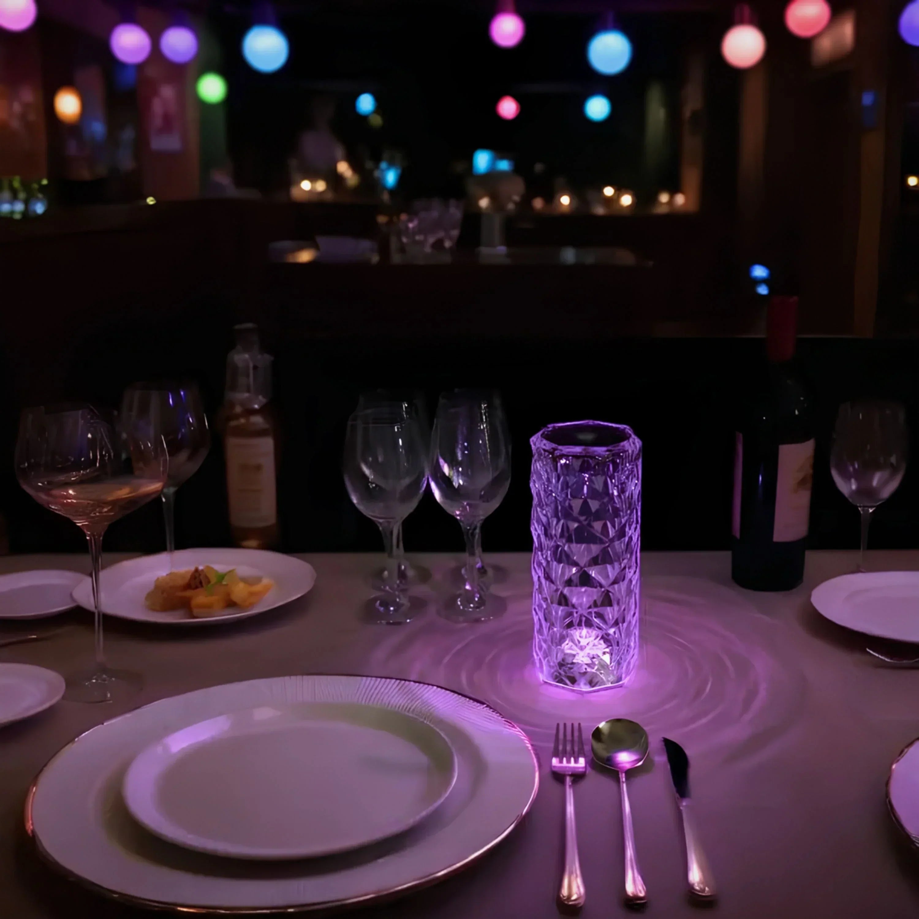 Aurora – Lámpara de mesa de cristal con control táctil – Regulable y recargable