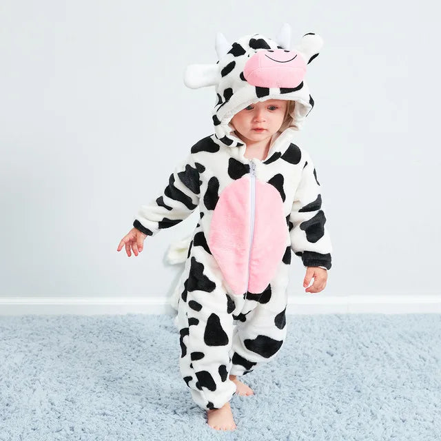 Baby Jumpsuit – Soft Fleece Material & Comfortable Animal Design for Daily Use