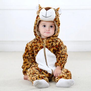 Baby Jumpsuit – Soft Fleece Material & Comfortable Animal Design for Daily Use