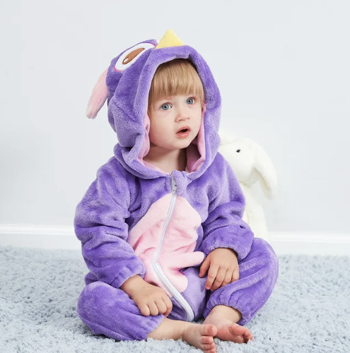 Baby Jumpsuit – Soft Fleece Material & Comfortable Animal Design for Daily Use