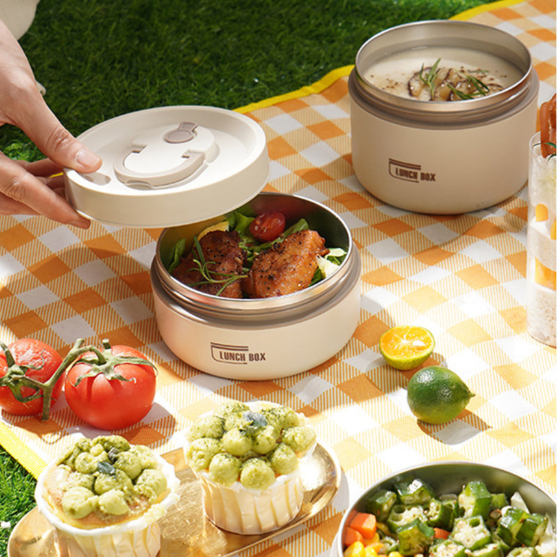 ThermoBox Lunchbox – Slimme Meerschichtige Lunchbox met Isolatie en GRATIS Draagtas voor Warme en Koude Maaltijden Onderweg