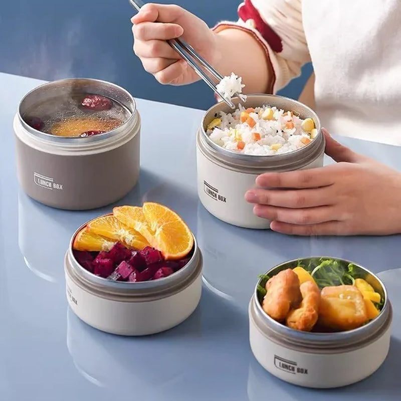 ThermoBox Lunchbox – Slimme Meerschichtige Lunchbox met Isolatie en GRATIS Draagtas voor Warme en Koude Maaltijden Onderweg