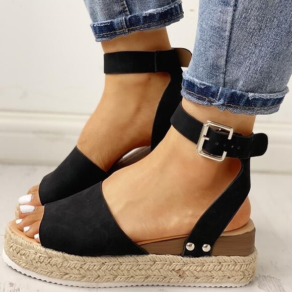 Zomerse Dames Sandalen met Espadrille-Platform en Comfort