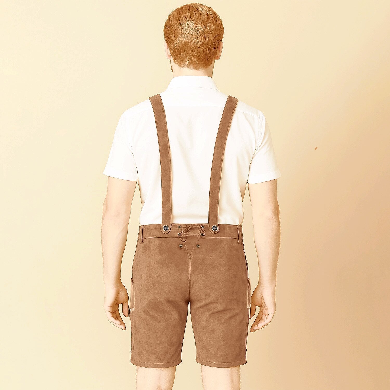 AlpenKraft – Heren Lederhosen-Shorts met Borduursel – Bruin of Zwart