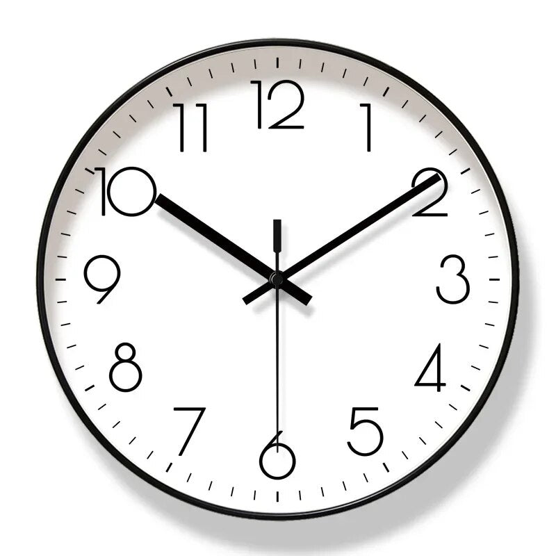 Scandiclock Stille Wandklok – Zwart-Wit Quartz Klok in Scandinavisch Design