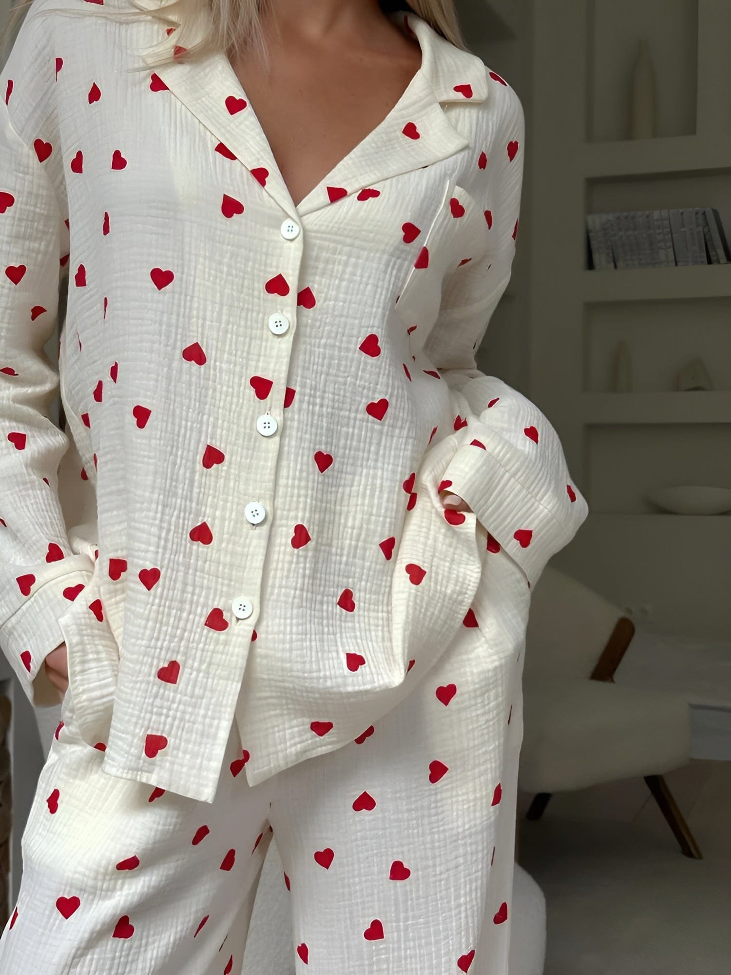 Lola – Zachte Hartjes Pyjama Set Van Ademend Katoen Voor Comfort