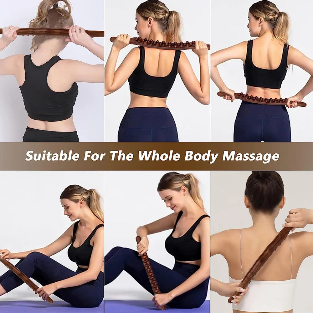 Woodease Pro Massage Stick – Gua Sha Wooden Stick for Muscle Relaxation
