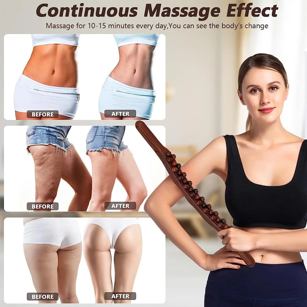 Woodease Pro Massage Stick – Gua Sha Wooden Stick for Muscle Relaxation