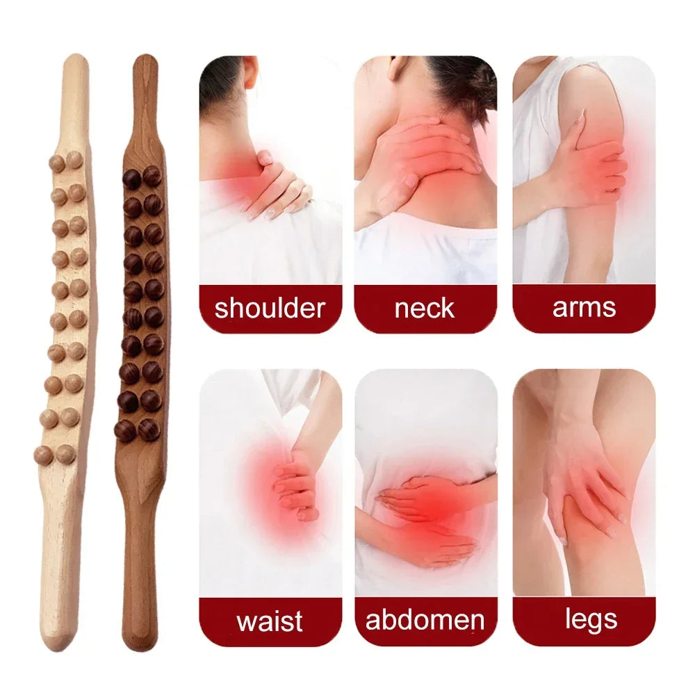 Woodease Pro Massage Stick – Gua Sha Wooden Stick for Muscle Relaxation