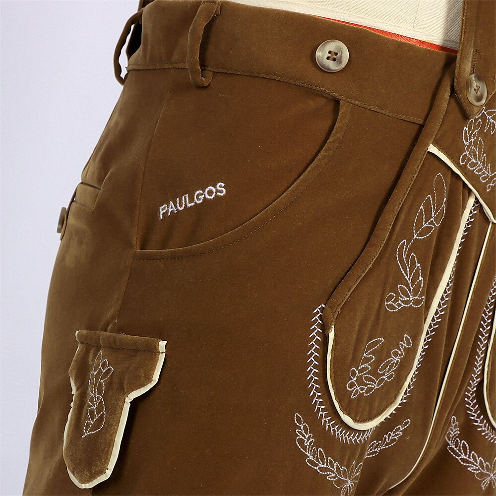 Berggeist – Beierse Lederhose Bruin met Borduursel – Oktoberfest Heren