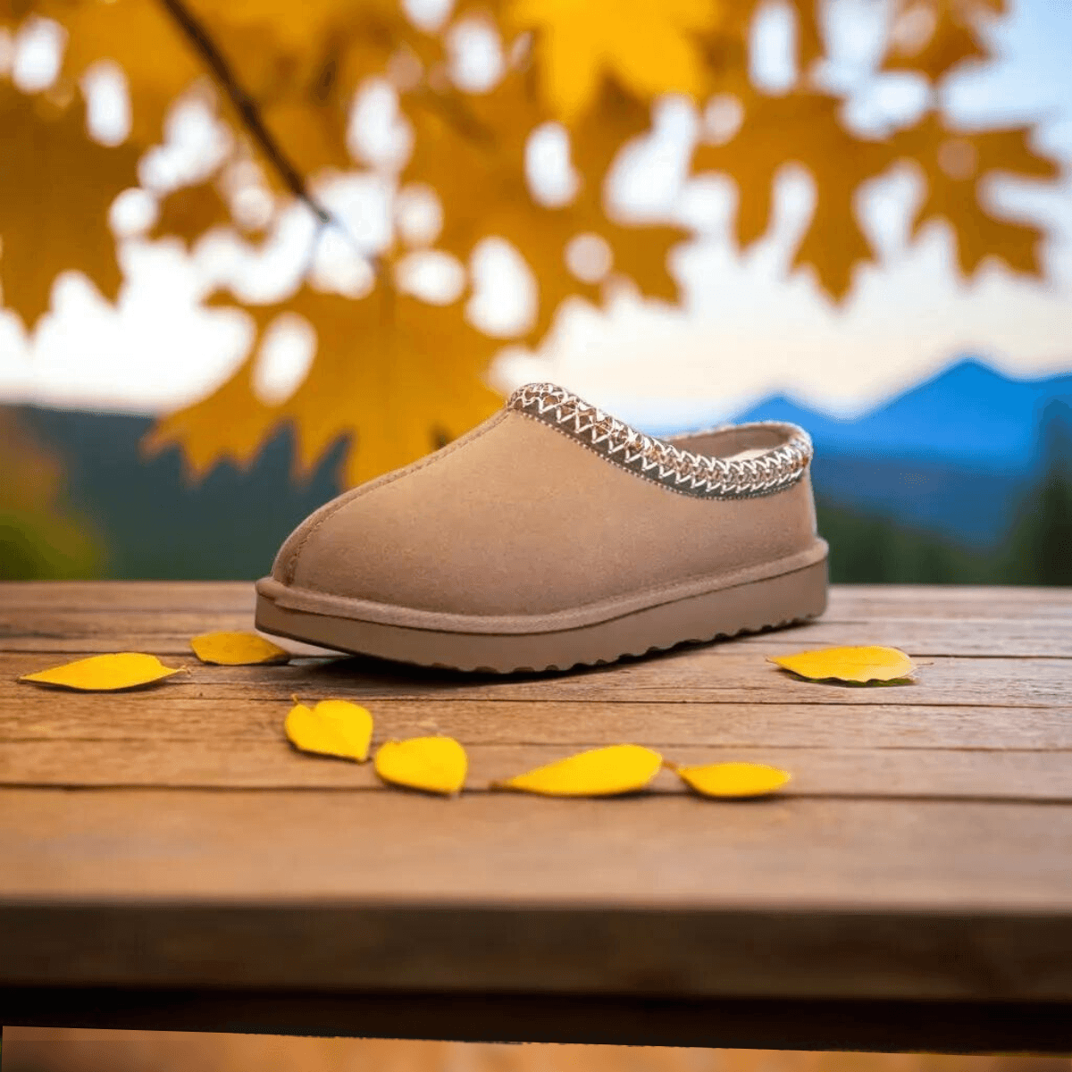 Tasman Pantoffels – Warme Suède Pantoffels met Schapenwollen Voering
