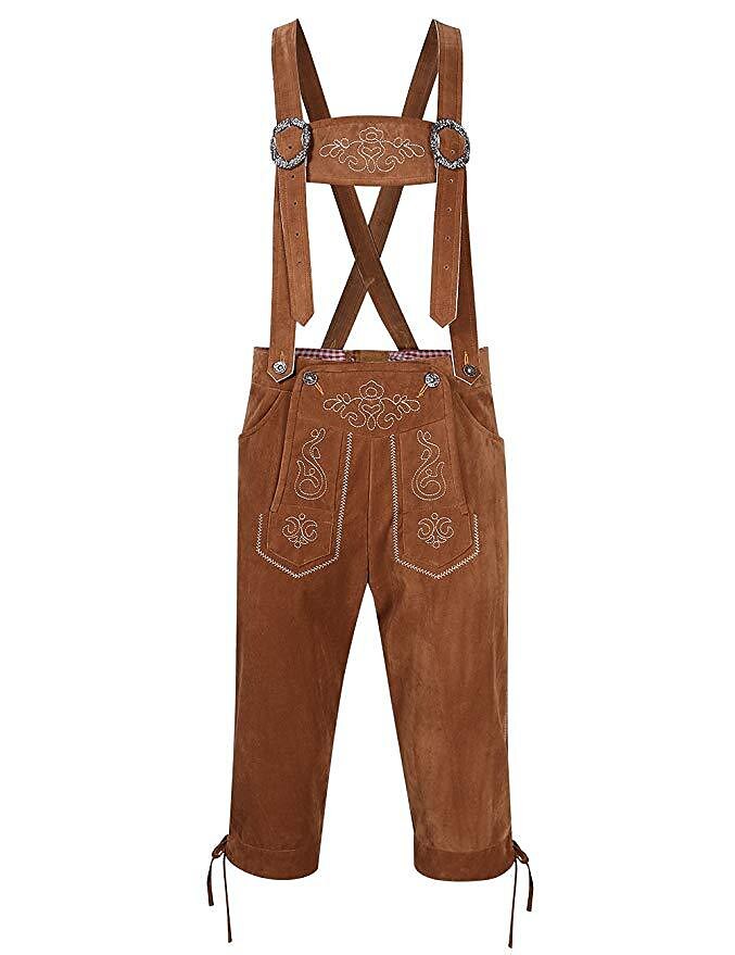 Alpenkraft – Leather shorts in wild leather look with embroidery – Oktoberfest men