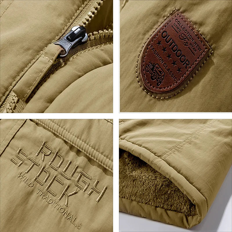 Fjorsen – Chaqueta de invierno para hombre impermeable con capucha y forro térmico