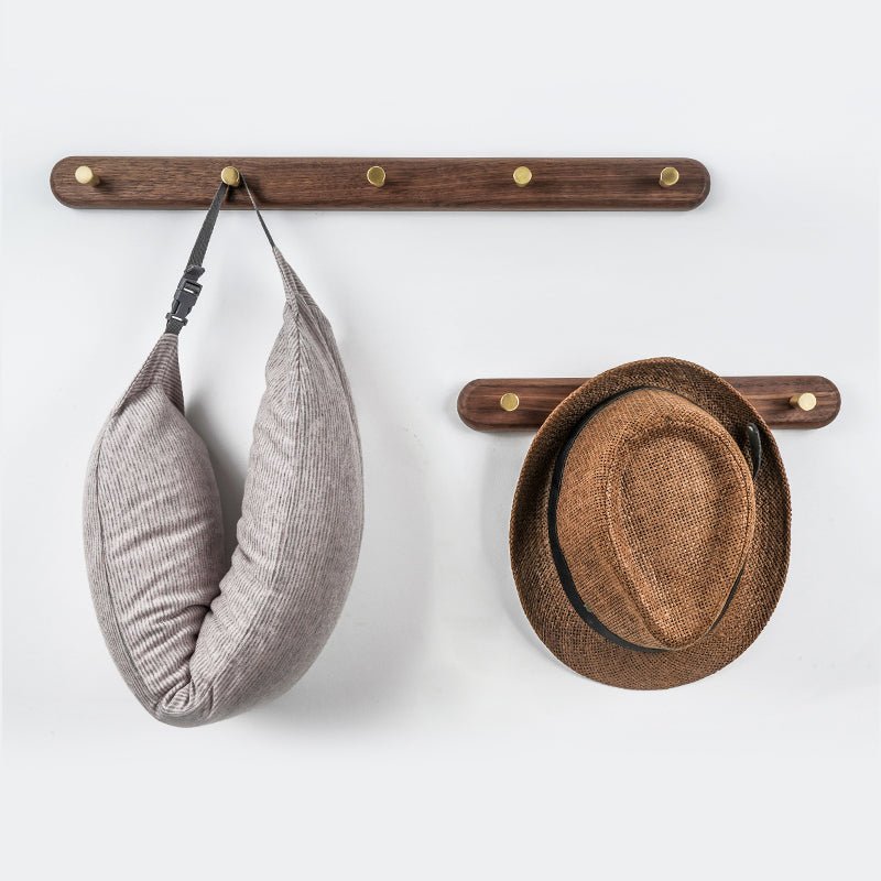 LignaHook – Houten Wandkapstok met Messing Haken – Moderne Woonopslag