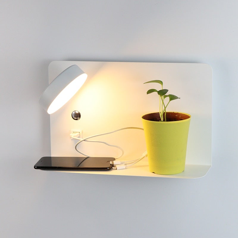 Charglo – LED bed lamp with USB charger – Wall lamp with 3 light colors